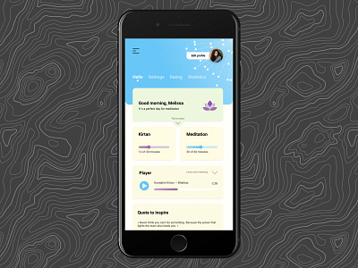 Meditation app design concept.