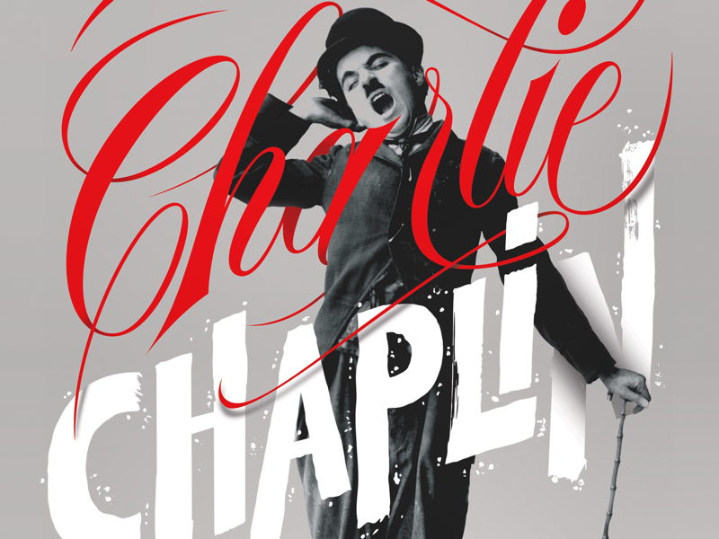 Chaplin poster cinema typography calligraphy lettering poster chaplin