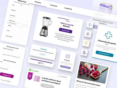 Loyalty program and e-learning system for pharmacists adobexd awards dashboard data e learning ecommerce design gamification interaction loyalty medical nutrition pharmacist quiz system uidesign uiux userinterface webdesign website design