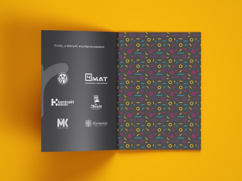 Portfolio Catalogue wacom adobe typography colors brand identity brand pattern logotyp logo designer polish designer graphic designer design purple blue yellow pink catalogue portfolio grafitova