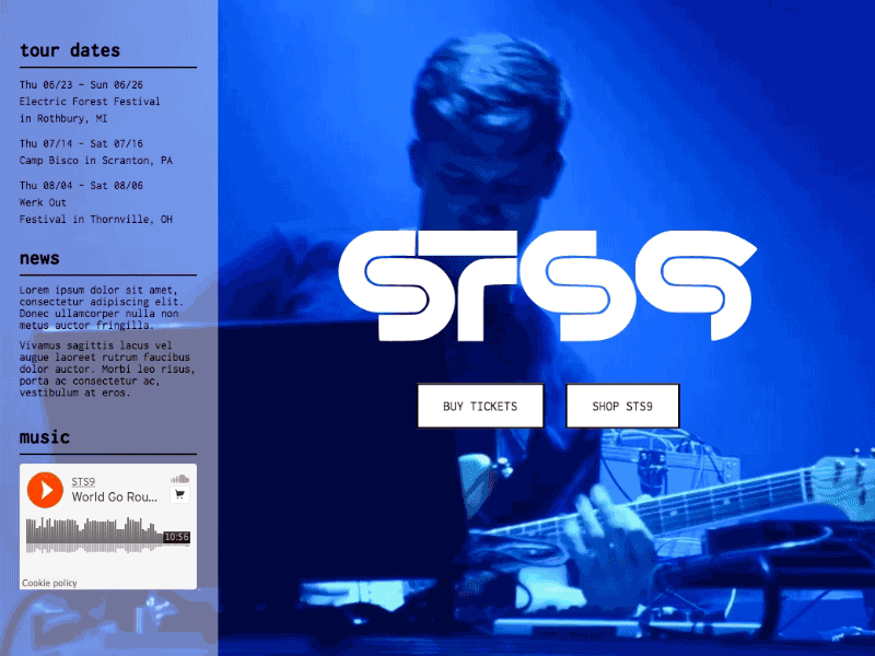 Band Website band concert gif webflow