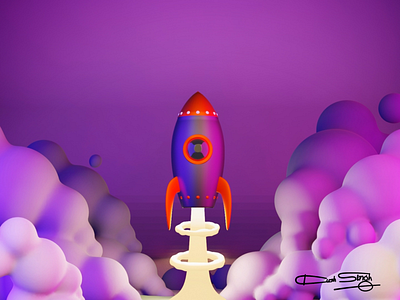 Shoot for the moon 3d 3d art blender branding design illustration illustrations minimal