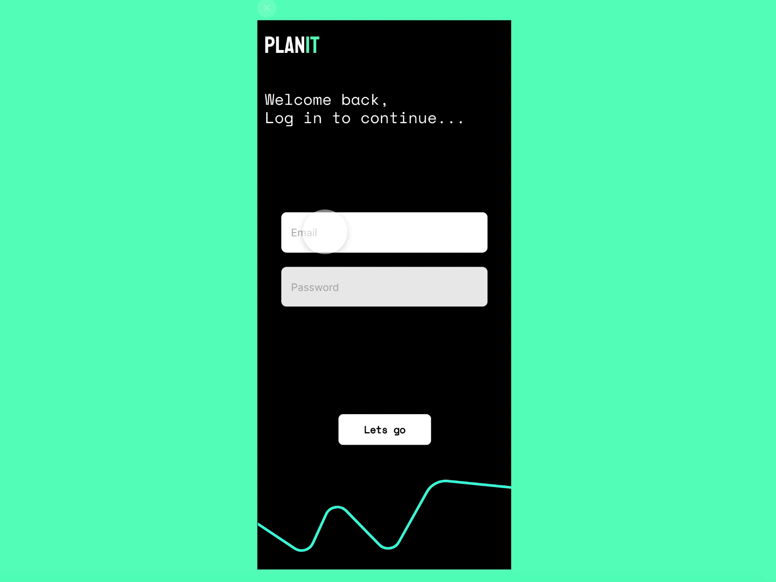 Simple day planner // Log in app branding dark mode dark ui design framer minimal ui ux