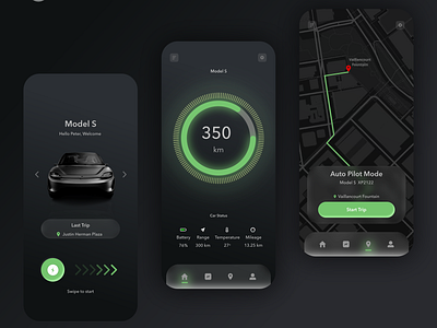 EV AutoPilot mode concept app design concept dark ui design glassmorphism mobile ui ui visual design