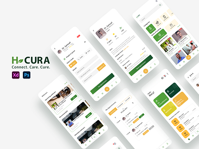 H-Cura Medical Consultation App app design branding design development graphic design illustration logo medical app reactnative ui