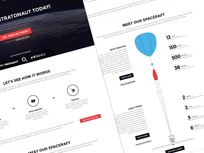 Space ballooning web clean flat page single space web webdesign white