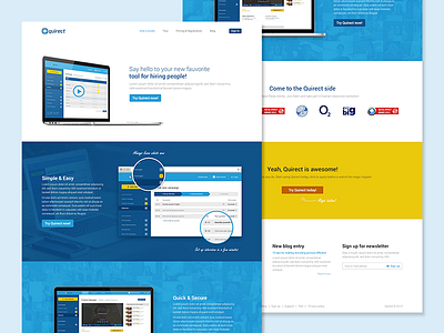 Product site blue flat microsite product startup web webdesign