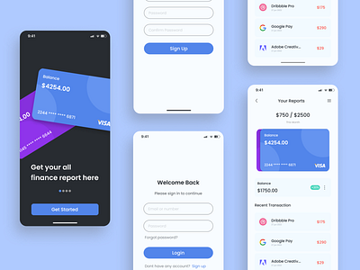 Finance App ui design