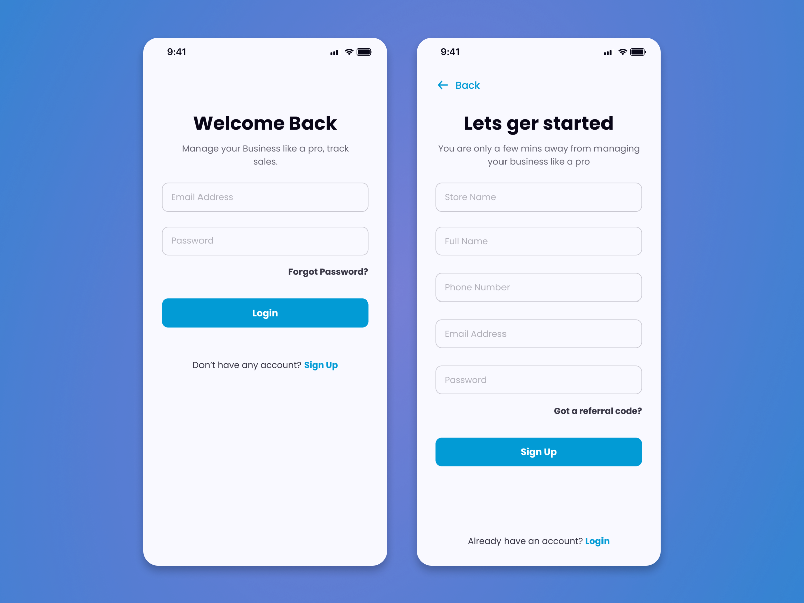 Login / Signup - Mobile App by Soikot Khan on Dribbble