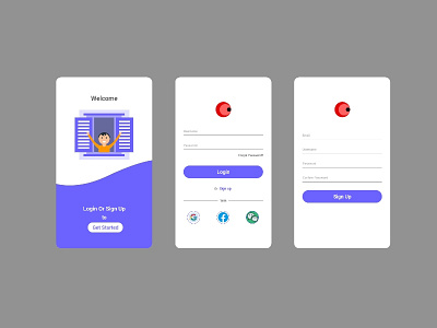 Mobile App Login Signup ui