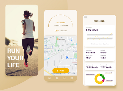 App for runners app design mobile run runner sport sports tracker training ui uiux ux