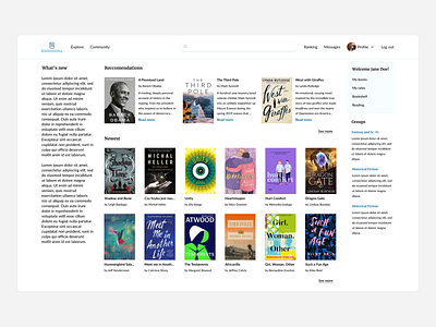 Website for book lovers - redesign concept