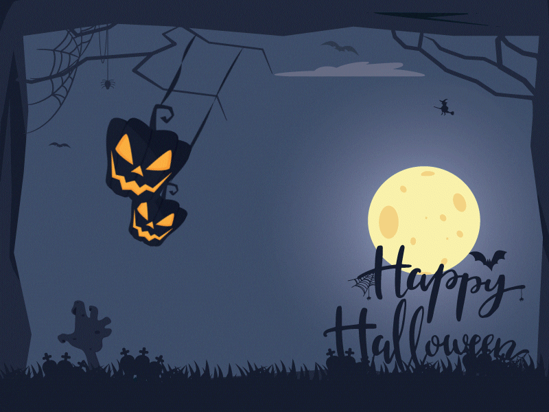 Happy Halloween animation design dribbbleweeklywarmup halloween halloween bash illustration vector