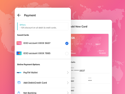 Payment flow android card clean color design mobile payment user interface ux