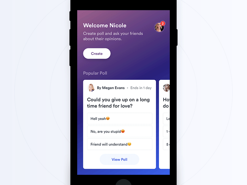 Poll Interaction animation clean design interaction poll ui ux