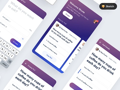 Poll app freebie card clean design design app free freebie poll sketch typography ui ux