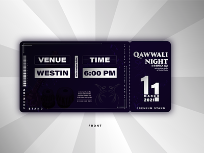 Concept ticket design for Qawwali Night! branding clean elegant design graphicdesign ticket