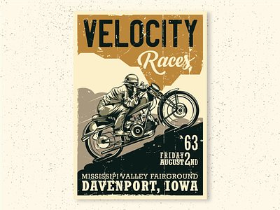 Retro poster design for Old bike racer competition. branding identity illustration illustrator old poster retro vintage