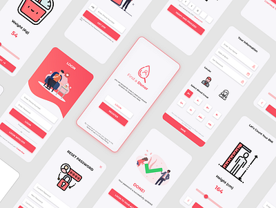 blood donor app - Login module concept blood blood donation bmi find flaticon forgot password illustartion light login screen password profile register registration reset sign in signup ui uidesign undraw