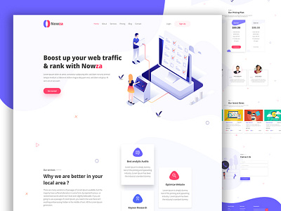 SEO landing page adobe xd illustration landing page seo template ui ux ui graphic uidesign