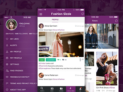 Photo Sharing Social App design fashion hashtag instagram mention photo share social trending twitter ui user profile ux