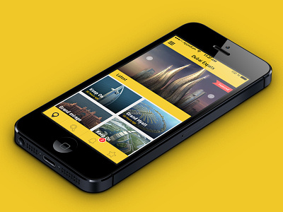 Dubai Travel Planning App android app clean creative illustration interface ios mobile travel ui ux yellow