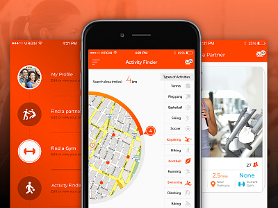 Fitness App android app design development fitness gym health ios mobile social ui ux