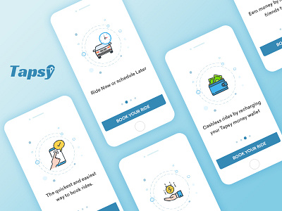 Taxi Booking App - Walkthrough booking illustration introduction solutions taxi booking app taxi booking software taxi dispatch system transportation ui walkthrough
