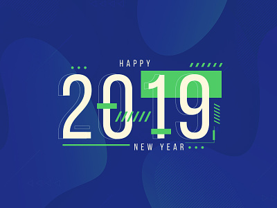 Happy New Year 2019 banner ad end of year happy new year new year 2019 purple template design