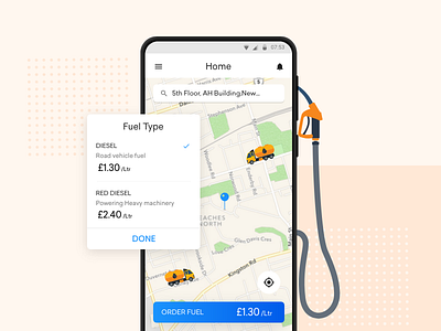 On Demand Fuel Delivery App android app design delivery app fuel gas pump gas station ios app design oil and gas on demand ui ux design