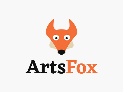 ArtsFox logo branding design flat icon logo orange vector