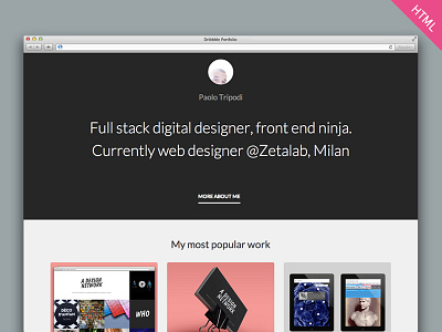 Dribble Portfolio dribbble freebies html portfolio