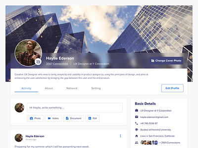 Profile Design for Social Media Platform profile socialmedia ux uxd uxdesign