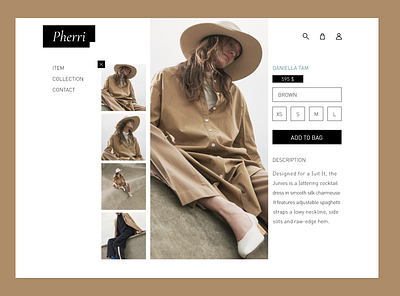 Fashion shop - Item details brand fashion item shop webdesign