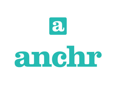 Anchr logo + icon clarendon custom icon logo logotype text turquoise