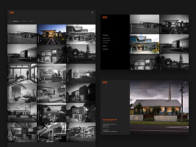 Malcolm Taylor & Associates projects grid architect architecture auckland black dark minimal new zealand portfolio responsive web