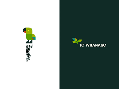 Te Murumara Foundation / Te Whanake Branding bird brand branding geometric green logo maori new zealand plant red