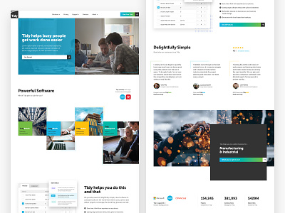 Tidy website redesign blue grid new-zealand pattern responsive saas software square web
