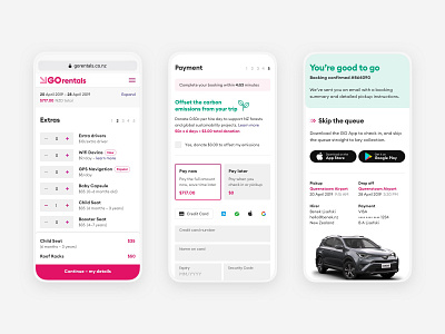 GO Rentals website mobile booking flow booking car form mobile new zealand rental responsive ui vehicle web