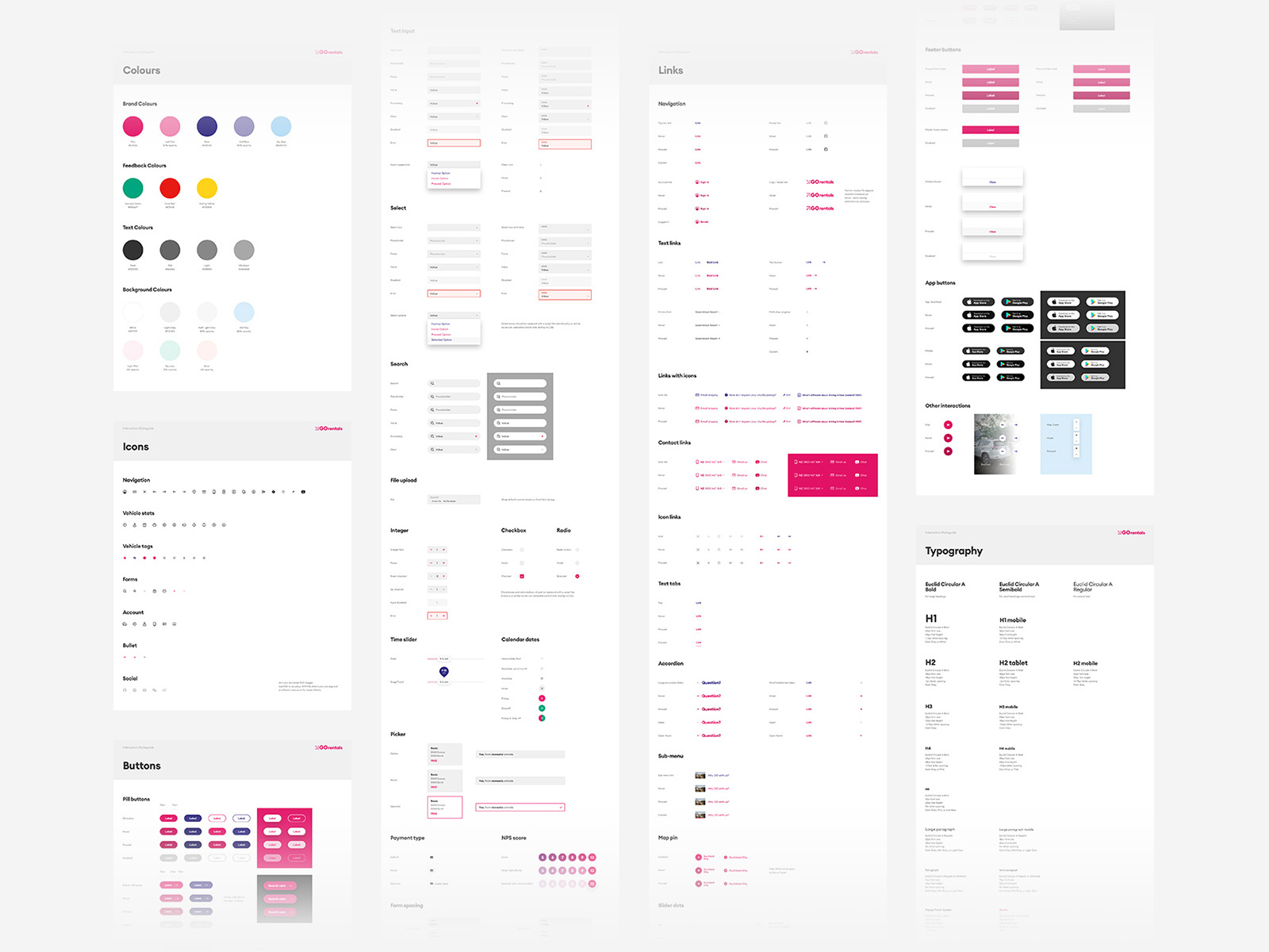 GO Rentals website design system styleguide by Benek Lisefski on Dribbble