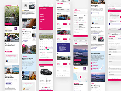 GO Rentals website mobile views 4 booking car mobile new zealand pink rental responsive tourism travel web