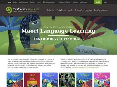 Te Whanake book ecommerce grid language learning maori products shop store web