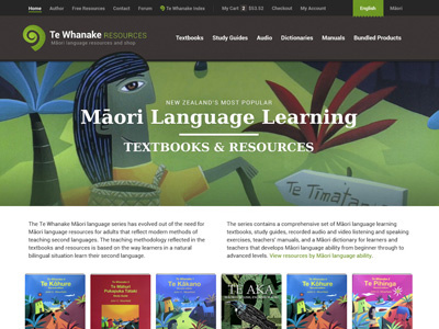 Te Whanake book ecommerce grid language learning maori products shop store web