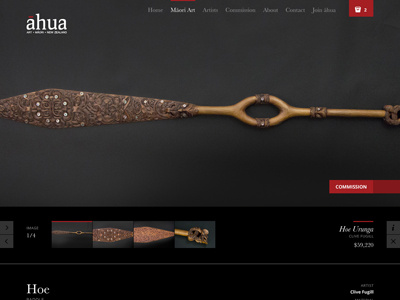 Ahua Product Detail art black carving ecommerce gray maori minimal photo product red shop web
