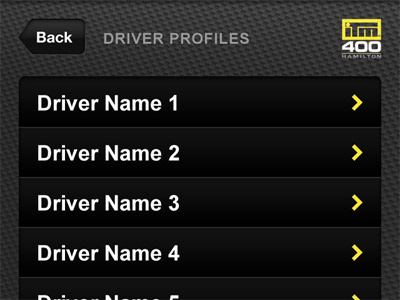Itm400 app black carbon hamilton iphone mobile nav v8 web yellow