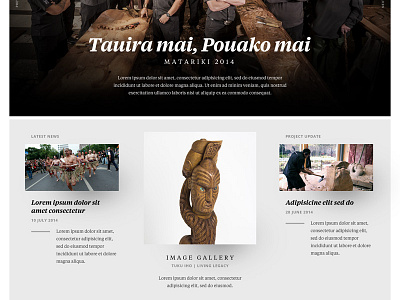 NZMACI homepage concept art black craft education gallery image maori school serif typography web white