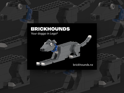 Brickhounds - your doggo in Lego 3d black branding design dog entrepreneurship graphic design lego logo new-zealand pets toys
