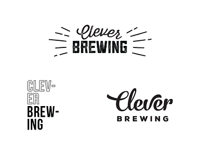 Clever Brewing logo concepts beer black brewing concept distressed ecommerce font logo retro script shop white