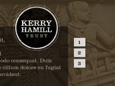 Kerry Hamill 01 background black brown circle header logo photo texture web white