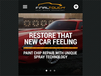 Final Touch mobile menu auto black car dark grey menu mobile nav orange responsive web